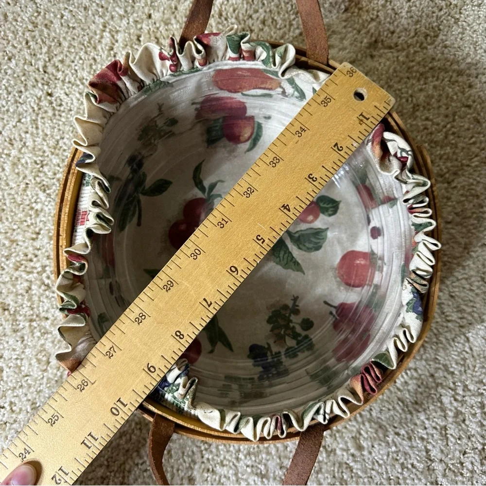 Longaberger Woven Traditions Round Basket Leather Handles‎ Protector/Liner